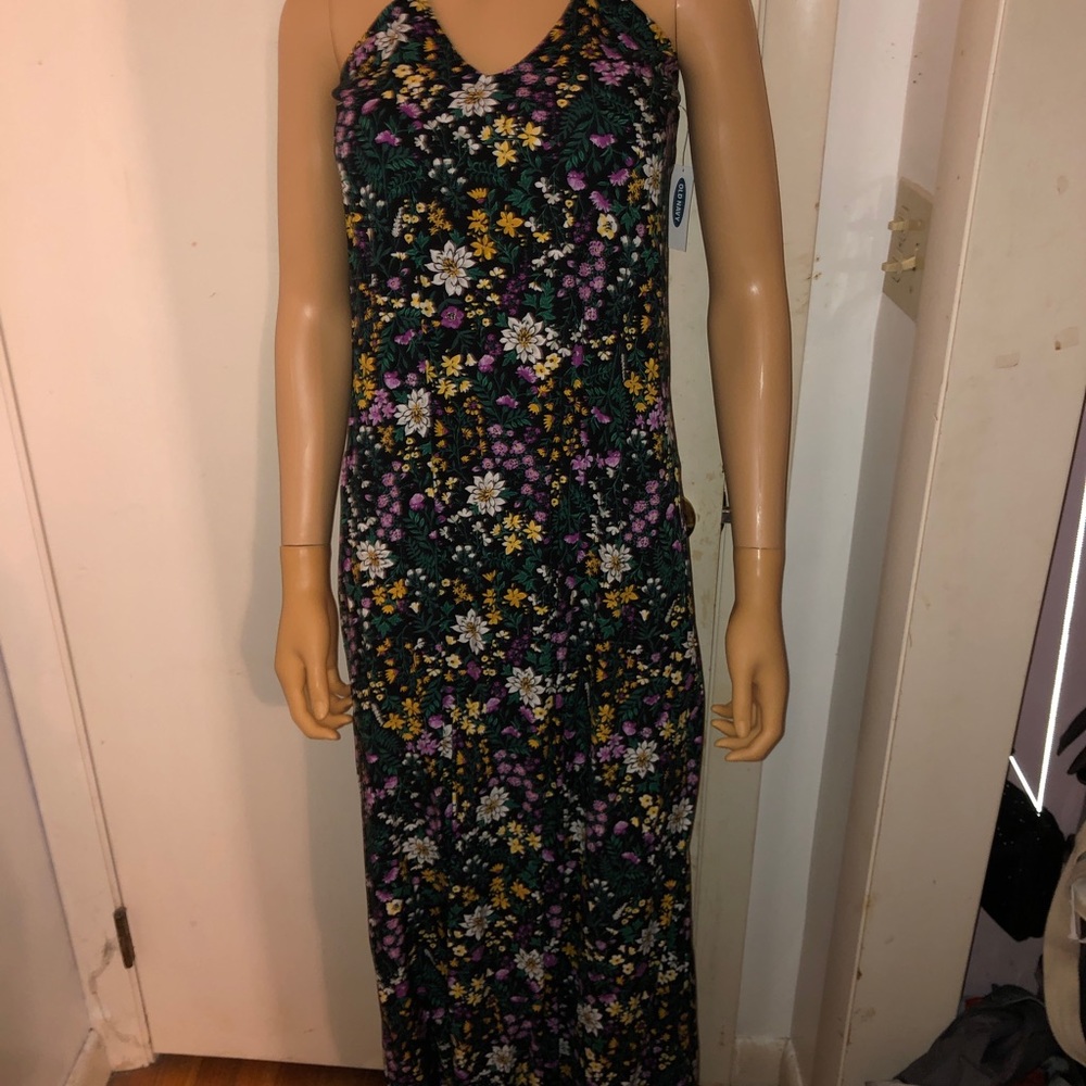 Black floral maxi dress